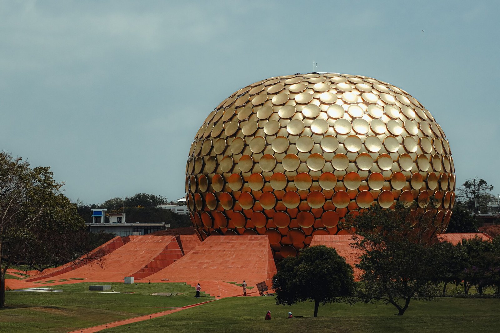 Matrimandir in Auroville near Pondicherry, a golden meditation sphere and iconic landmark designed for peace and contemplation.